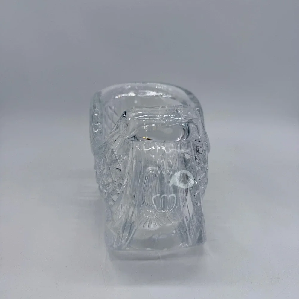 Clear Crystal Glass Christmas Sleigh Dish Diamond Quilted Holiday Candy‎ Bowl